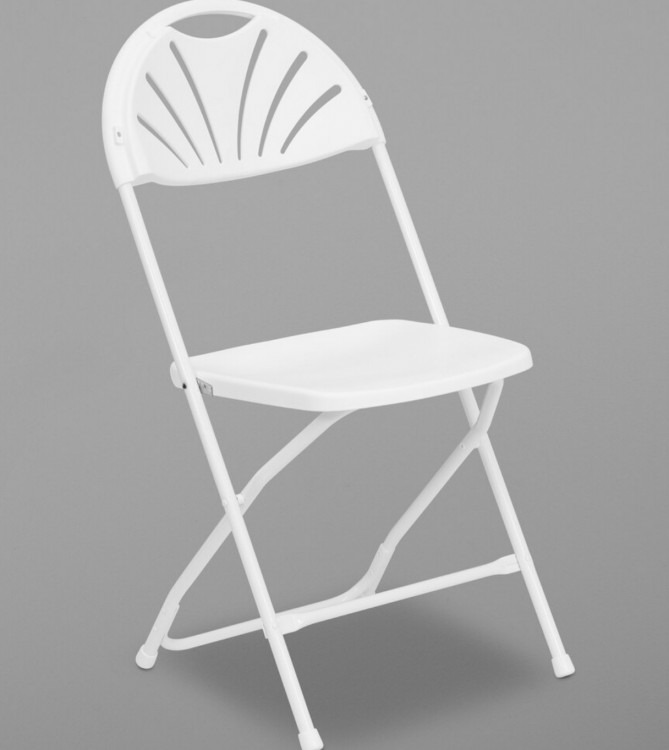 White fan back chairs