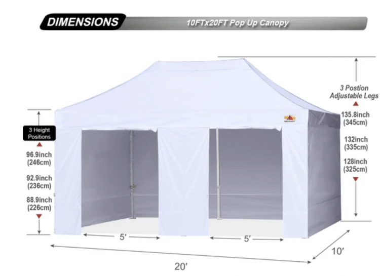 10X20 Canopy Sidewalls