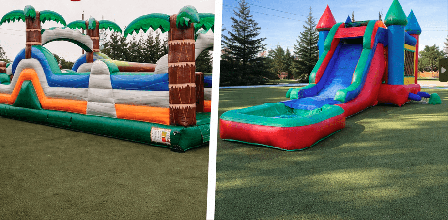 bounce house vs water slide